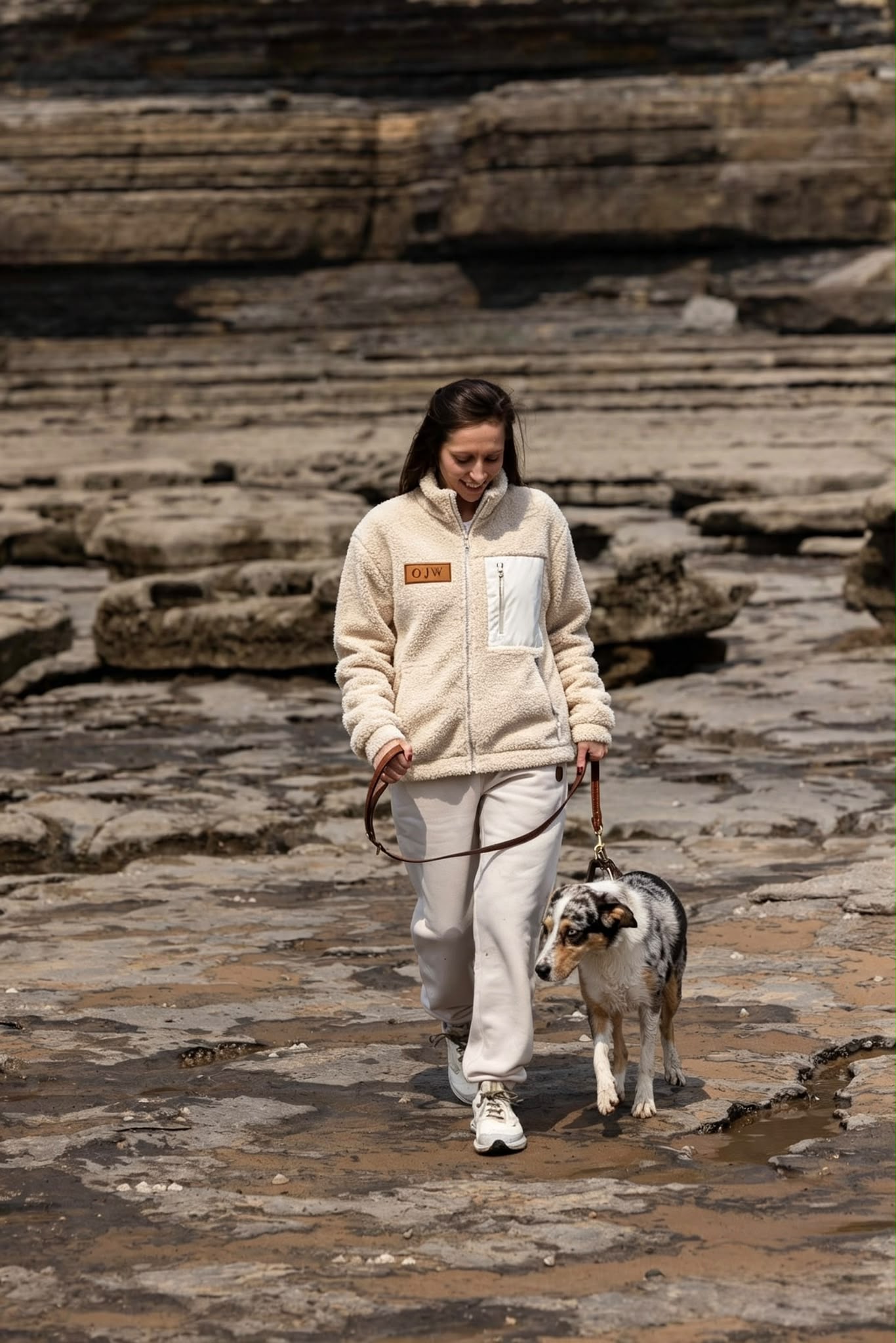 OJW unisex full zip Borg fleece jacket