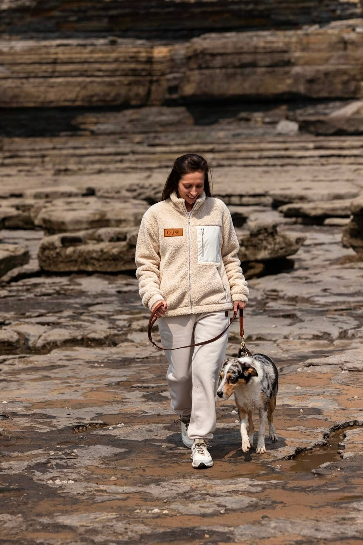 OJW unisex full zip Borg fleece jacket