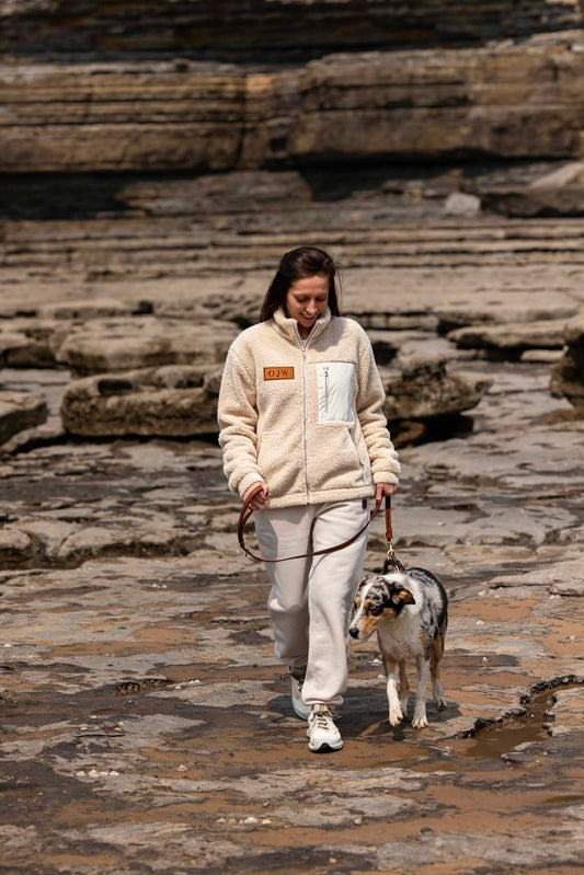 OJW unisex full zip Borg fleece jacket